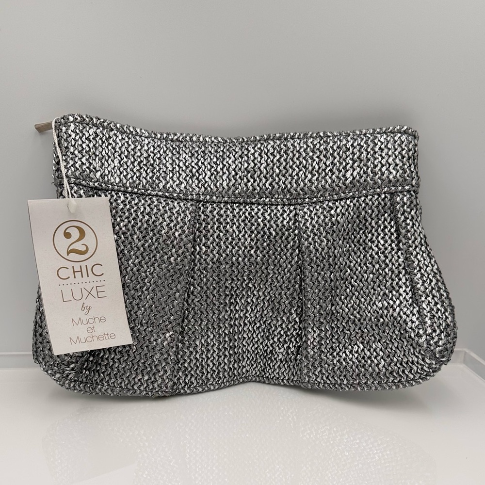 NWT 2 Chic Silver Clutch Bag by Muche et Muchette